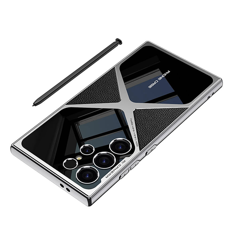 Galaxy S24 Ultra Kılıf Ultra İnce Kamera Korumalı PC + Deri Arka Yüzey Zore X-Pro Kılıf