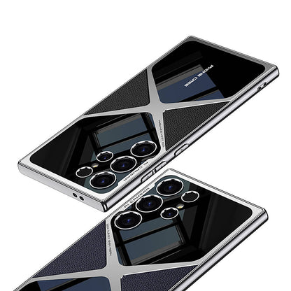 Galaxy S24 Ultra Kılıf Ultra İnce Kamera Korumalı PC + Deri Arka Yüzey Zore X-Pro Kılıf