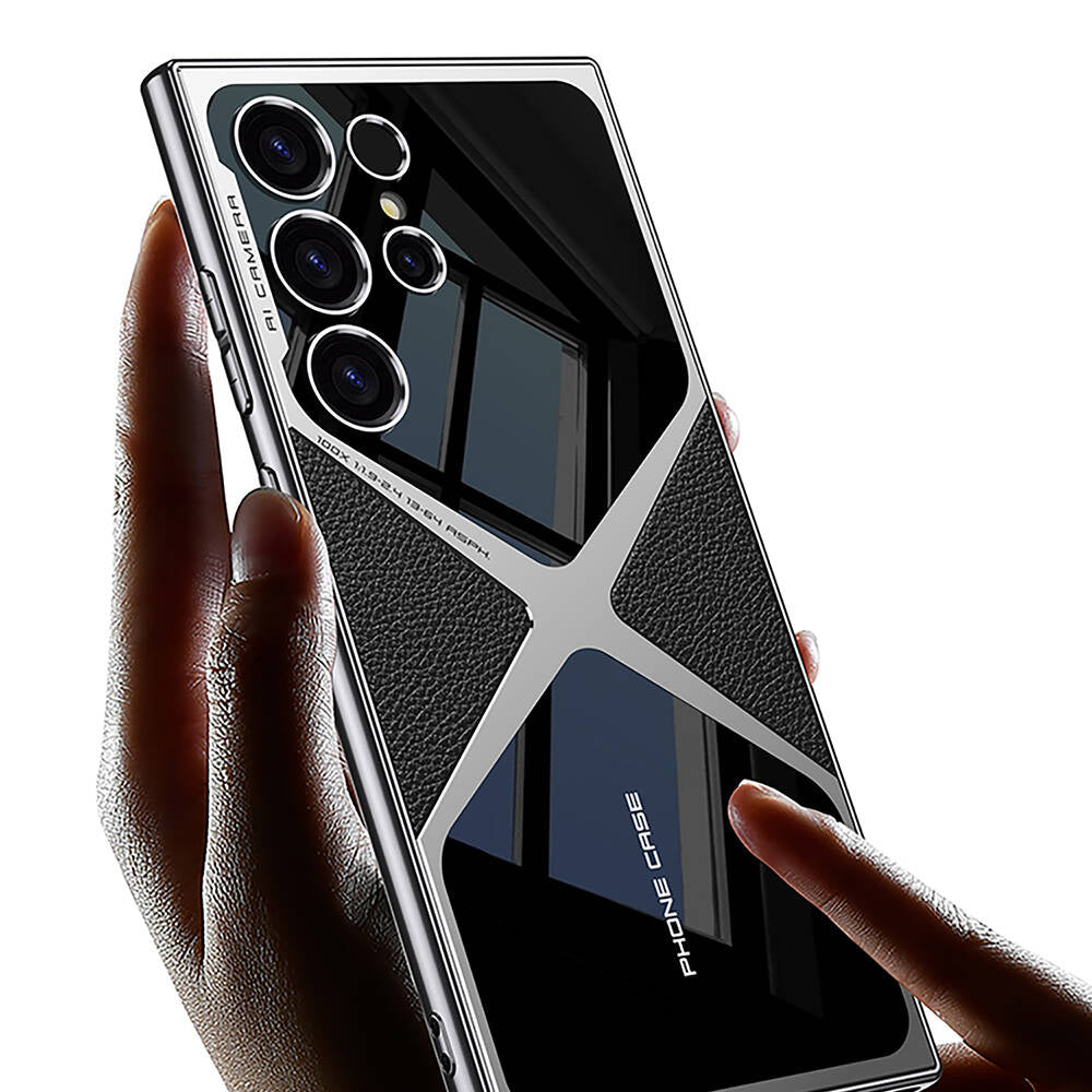 Galaxy S24 Ultra Kılıf Ultra İnce Kamera Korumalı PC + Deri Arka Yüzey Zore X-Pro Kılıf