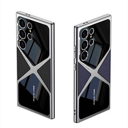 Galaxy S24 Ultra Kılıf Ultra İnce Kamera Korumalı PC + Deri Arka Yüzey Zore X-Pro Kılıf