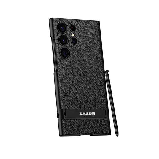 Galaxy S24 Ultra Kılıf Zore Kamera Korumalı Leather Dikey Standlı Ays Kılıf