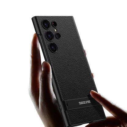 Galaxy S24 Ultra Kılıf Zore Kamera Korumalı Leather Dikey Standlı Ays Kılıf