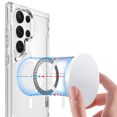 Galaxy S24 Ultra Kılıf Zore M-safe Şarj Özellikli T-Max M-safe Kapak Renksiz