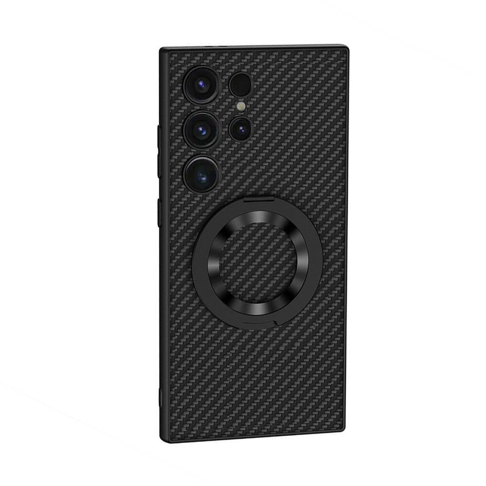 Galaxy S24 Ultra Wireless Şarj Özellikli Zore Kıpta Standlı M-safe Silikon Kılıf