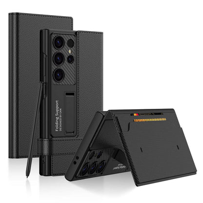 Galaxy S24 Ultra Zore Kıpta Standlı Kartlıklı Kılıf