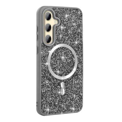Galaxy S25 FE Kılıf Pırlanta Tasarımlı M-safe Şarj Özellikli Zore Mozaik Silikon Kapak