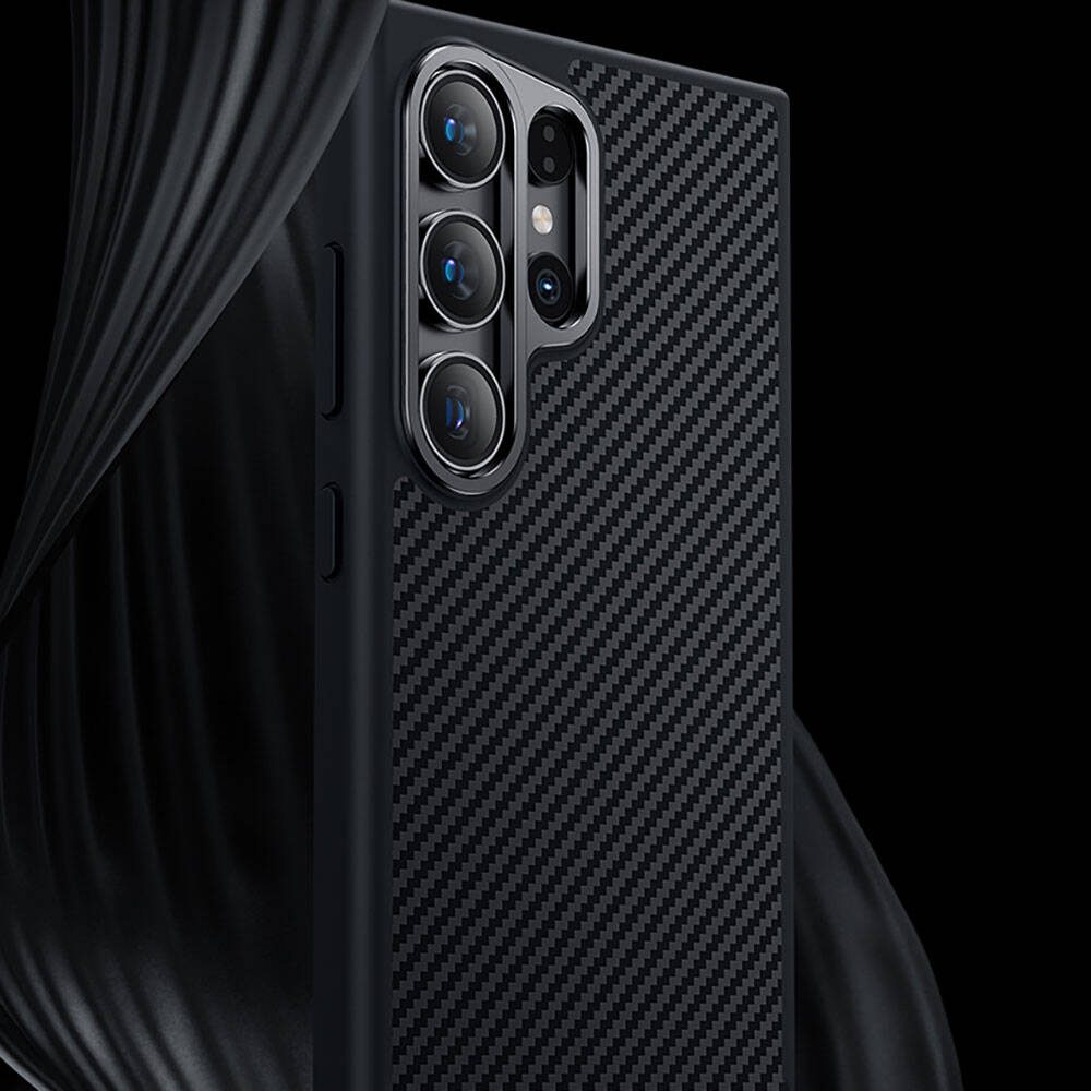 Galaxy S25 Kılıf Karbon Fiber M-safe Şarj Özellikli Benks Hybrid ArmorPro 600D Kevlar Kılıf