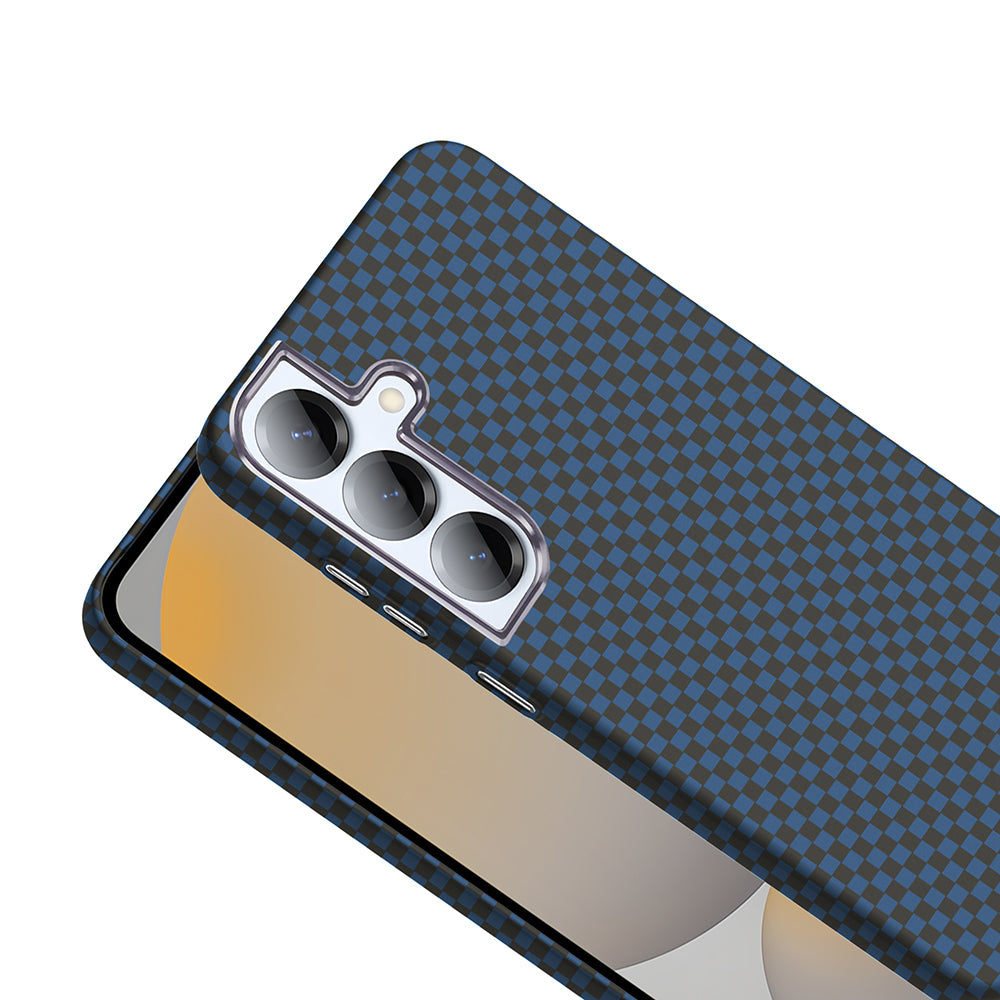 Galaxy S25 Kılıf M-safe Şarj Özellikli Karbon Fiber Görünümlü Zore Gros Kapak Desert Titanyum