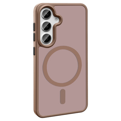 Galaxy S25 Kılıf M-safe Şarj Özellikli Mat Arka Yüzey Zore Sio Kapak Rose Gold