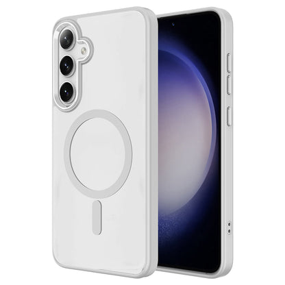 Galaxy S25 Kılıf M-safe Şarj Özellikli Zore Krom M-safe Silikon Kılıf