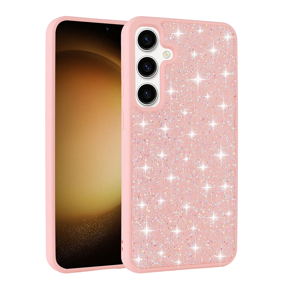 Galaxy S25 Kılıf Parlak Taşlı Tasarım Zore Pırlanta Kapak Pembe