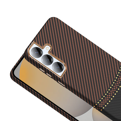Galaxy S25 Plus Kılıf M-safe Şarj Özellikli Karbon Fiber Görünümlü Zore Gros Kapak Lacivert