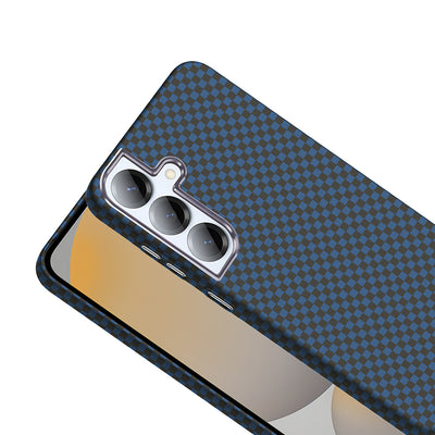 Galaxy S25 Plus Kılıf M-safe Şarj Özellikli Karbon Fiber Görünümlü Zore Gros Kapak Gri-Siyah