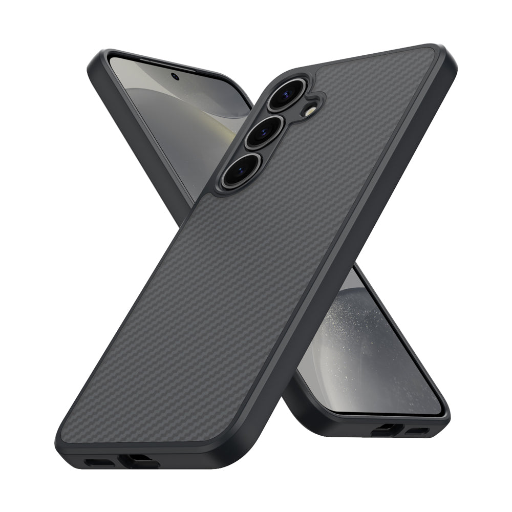 Galaxy S25 Plus Kılıf M-safe Şarj Özellikli Karbon Fiber Tasarımlı Zore Elnino Kılıf