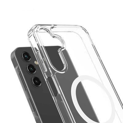 Galaxy S25 Plus Kılıf M-safe Şarj Özellikli Şeffaf Sert PC Zore Embos Kapak Şeffaf