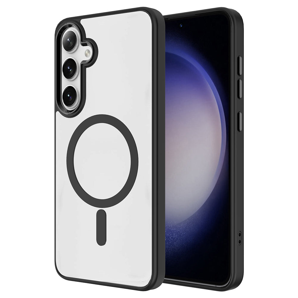 Galaxy S25 Plus Kılıf M-safe Şarj Özellikli Zore Krom M-safe Silikon Kılıf