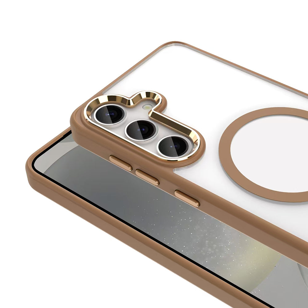 Galaxy S25 Plus Kılıf M-safe Şarj Özellikli Zore Krom M-safe Silikon Kılıf