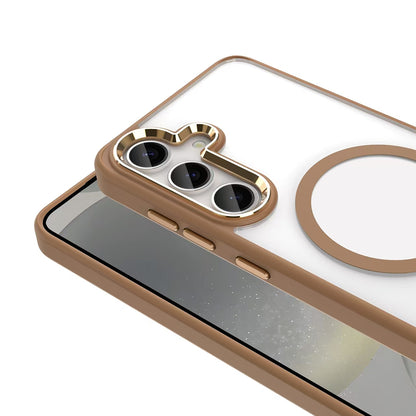 Galaxy S25 Plus Kılıf M-safe Şarj Özellikli Zore Krom M-safe Silikon Kılıf