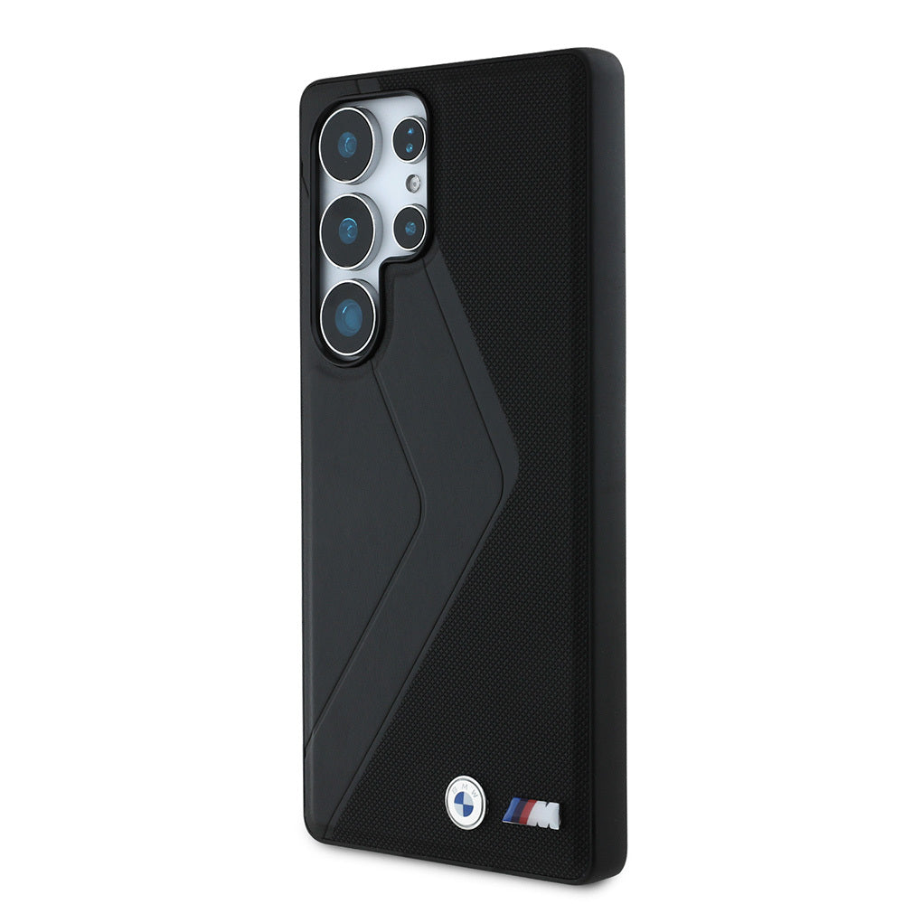 Galaxy S25 Ultra Kılıf BMW Orjinal Lisanslı M-safe Şarj Özellikli M Logolu Oversize Çizgili PU Deri Kılıf