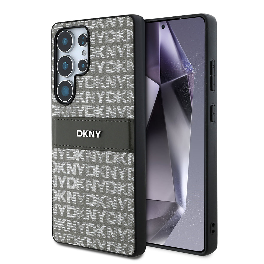 Galaxy S25 Ultra Kılıf DKNY Orjinal Lisanslı Kartlıklı 3D Yazılı Repeat Texture Pattern Kılıf