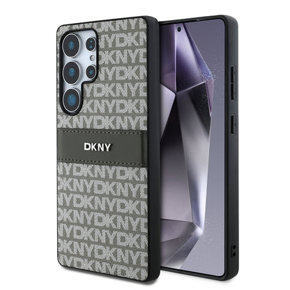 Galaxy S25 Ultra Kılıf DKNY Orjinal Lisanslı Kartlıklı 3D Yazılı Repeat Texture Pattern Kılıf