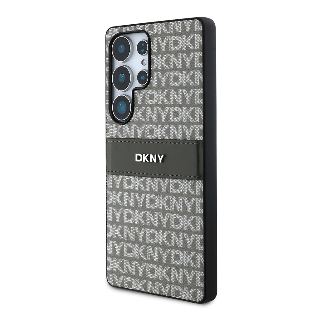 Galaxy S25 Ultra Kılıf DKNY Orjinal Lisanslı Kartlıklı 3D Yazılı Repeat Texture Pattern Kılıf