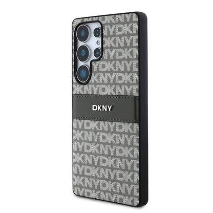 Galaxy S25 Ultra Kılıf DKNY Orjinal Lisanslı Kartlıklı 3D Yazılı Repeat Texture Pattern Kılıf