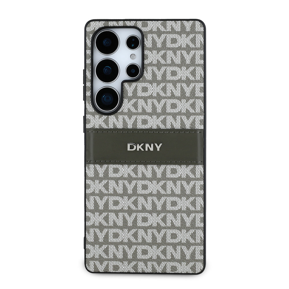 Galaxy S25 Ultra Kılıf DKNY Orjinal Lisanslı Kartlıklı 3D Yazılı Repeat Texture Pattern Kılıf