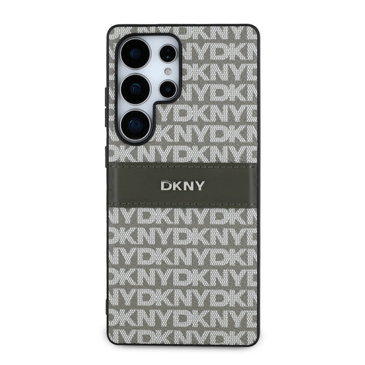 Galaxy S25 Ultra Kılıf DKNY Orjinal Lisanslı Kartlıklı 3D Yazılı Repeat Texture Pattern Kılıf