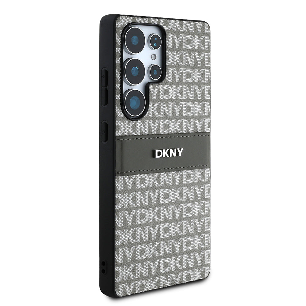 Galaxy S25 Ultra Kılıf DKNY Orjinal Lisanslı Kartlıklı 3D Yazılı Repeat Texture Pattern Kılıf