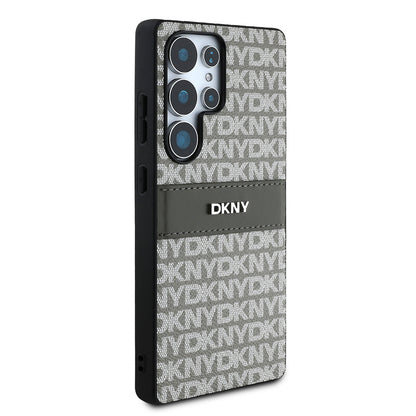 Galaxy S25 Ultra Kılıf DKNY Orjinal Lisanslı Kartlıklı 3D Yazılı Repeat Texture Pattern Kılıf