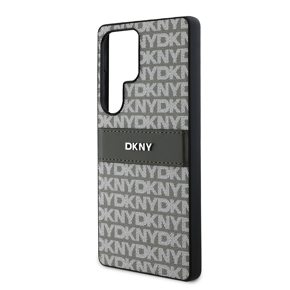 Galaxy S25 Ultra Kılıf DKNY Orjinal Lisanslı Kartlıklı 3D Yazılı Repeat Texture Pattern Kılıf