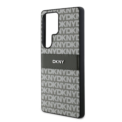 Galaxy S25 Ultra Kılıf DKNY Orjinal Lisanslı Kartlıklı 3D Yazılı Repeat Texture Pattern Kapak Siyah