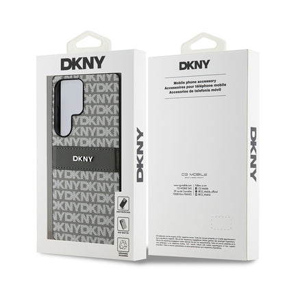 Galaxy S25 Ultra Kılıf DKNY Orjinal Lisanslı Kartlıklı 3D Yazılı Repeat Texture Pattern Kılıf