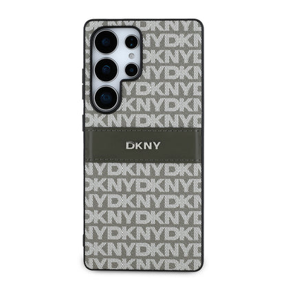Galaxy S25 Ultra Kılıf DKNY Orjinal Lisanslı Kartlıklı 3D Yazılı Repeat Texture Pattern Kılıf