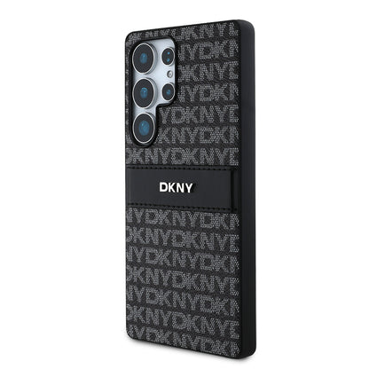 Galaxy S25 Ultra Kılıf DKNY Orjinal Lisanslı Kartlıklı 3D Yazılı Repeat Texture Pattern Kılıf