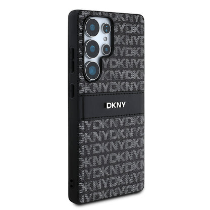 Galaxy S25 Ultra Kılıf DKNY Orjinal Lisanslı Kartlıklı 3D Yazılı Repeat Texture Pattern Kılıf