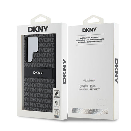 Galaxy S25 Ultra Kılıf DKNY Orjinal Lisanslı Kartlıklı 3D Yazılı Repeat Texture Pattern Kılıf