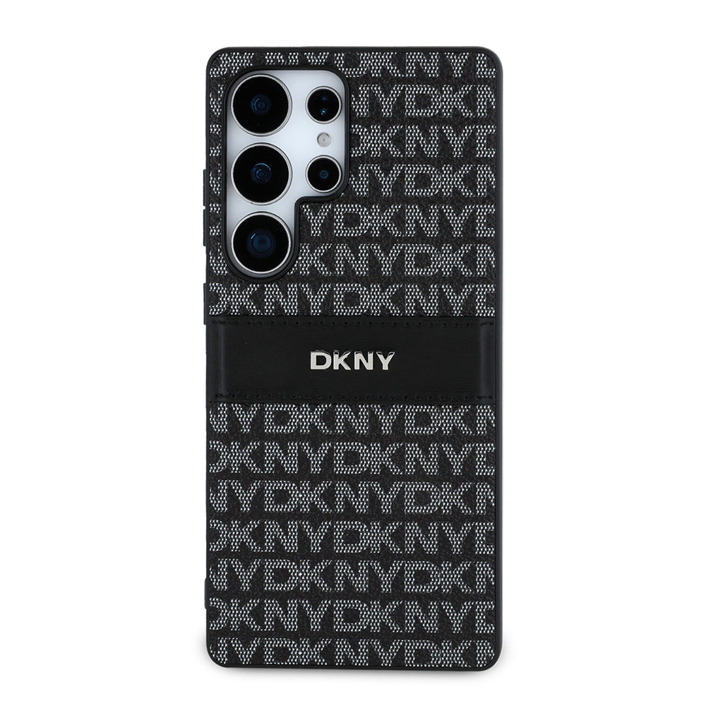 Galaxy S25 Ultra Kılıf DKNY Orjinal Lisanslı Kartlıklı 3D Yazılı Repeat Texture Pattern Kılıf