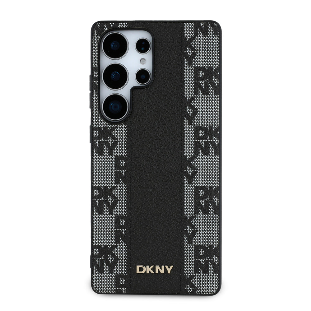 Galaxy S25 Ultra Kılıf DKNY Orjinal Lisanslı M-safe Şarj Özellikli 3D Yazılı Checkered Pattern Kılıf