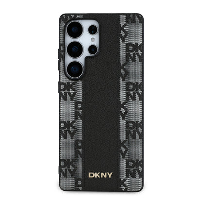 Galaxy S25 Ultra Kılıf DKNY Orjinal Lisanslı M-safe Şarj Özellikli 3D Yazılı Checkered Pattern Kılıf