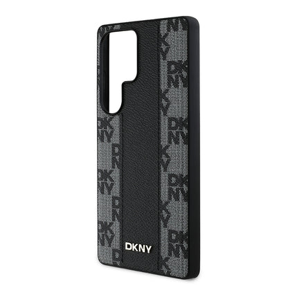 Galaxy S25 Ultra Kılıf DKNY Orjinal Lisanslı M-safe Şarj Özellikli 3D Yazılı Checkered Pattern Kılıf