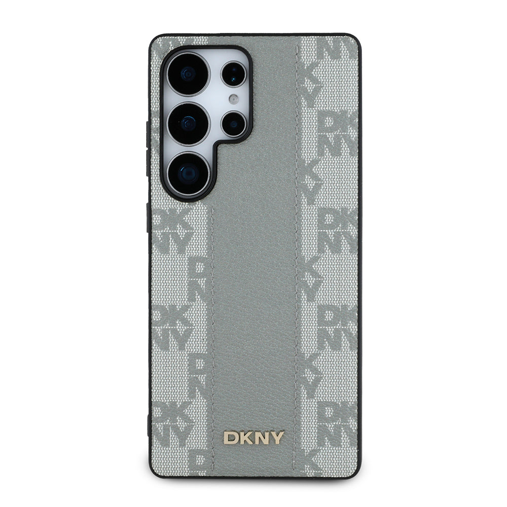 Galaxy S25 Ultra Kılıf DKNY Orjinal Lisanslı M-safe Şarj Özellikli 3D Yazılı Checkered Pattern Kılıf