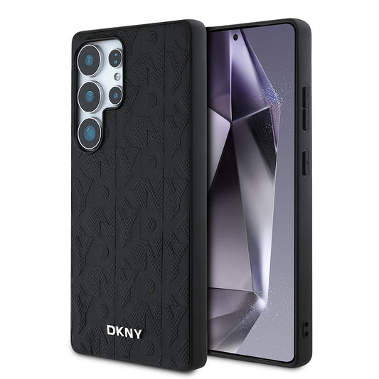 Galaxy S25 Ultra Kılıf DKNY Orjinal Lisanslı Magnetik PU Deri Grid Pattern Kılıf