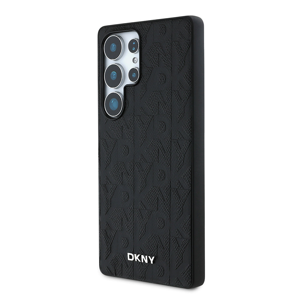 Galaxy S25 Ultra Kılıf DKNY Orjinal Lisanslı Magnetik PU Deri Grid Pattern Kılıf