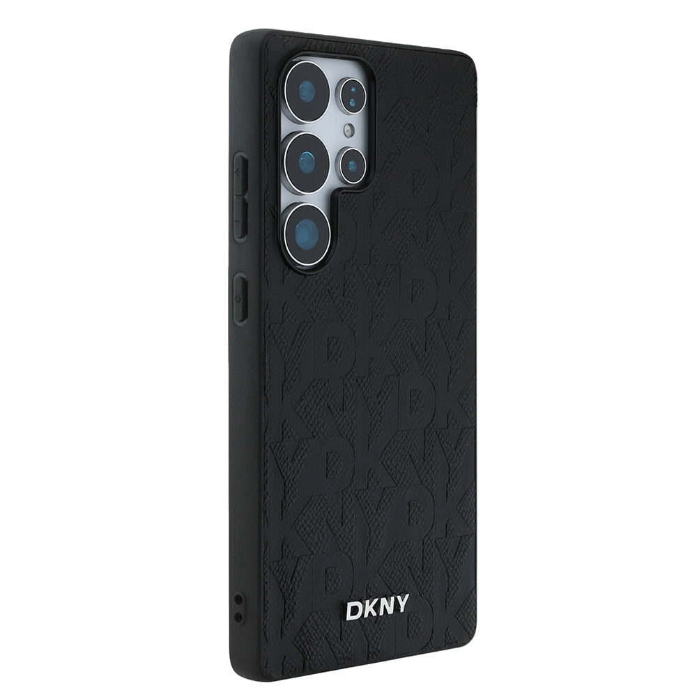 Galaxy S25 Ultra Kılıf DKNY Orjinal Lisanslı Magnetik PU Deri Grid Pattern Kılıf