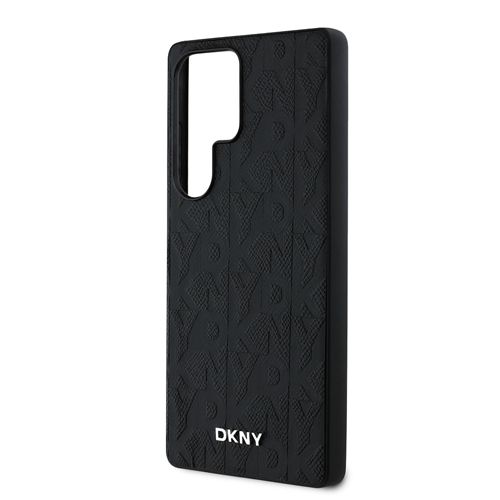 Galaxy S25 Ultra Kılıf DKNY Orjinal Lisanslı Magnetik PU Deri Grid Pattern Kılıf