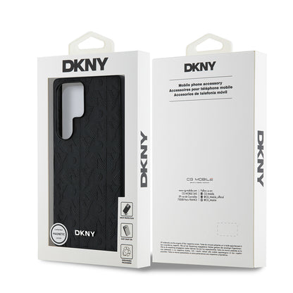 Galaxy S25 Ultra Kılıf DKNY Orjinal Lisanslı Magnetik PU Deri Grid Pattern Kılıf