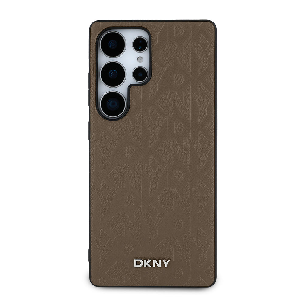 Galaxy S25 Ultra Kılıf DKNY Orjinal Lisanslı Magnetik PU Deri Grid Pattern Kılıf