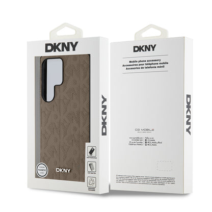 Galaxy S25 Ultra Kılıf DKNY Orjinal Lisanslı Magnetik PU Deri Grid Pattern Kılıf
